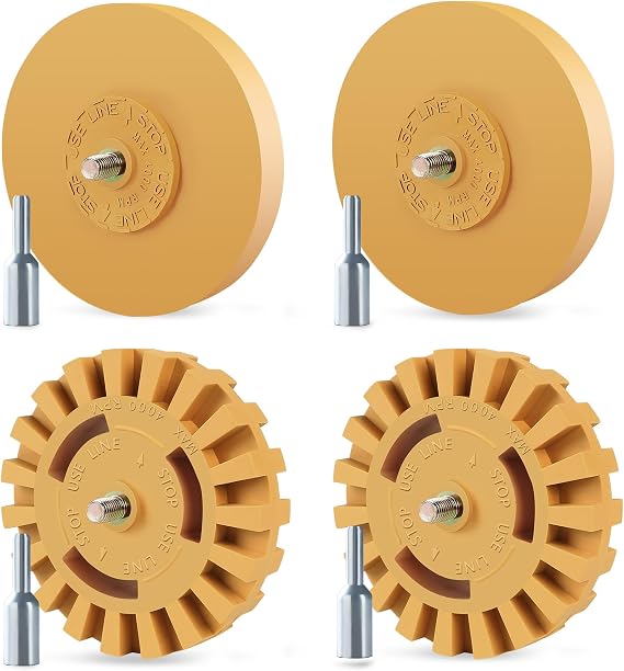 4 Pack Eraser Wheel Decal Remover Without Damaging Car Paint