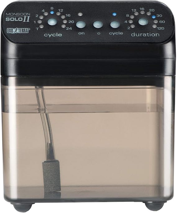 Exo Terra Monsoon Solo II | Programmable Misting System for Reptile Terrariums, Ultimate Humidifier with Multiple Nozzles for Optimal Humidity Control