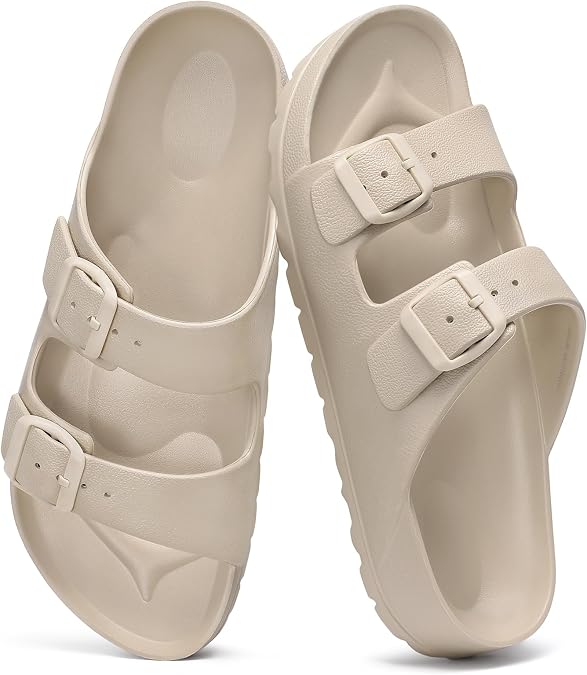shevalues Women's Comfort EVA Sandals Medium Arch Support Beach Slides