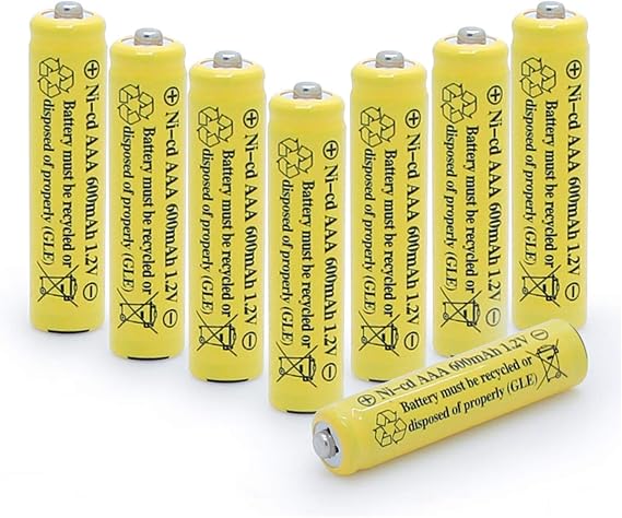 NiCd AAA 1.2V 600mAh Triple A Rechargeable Batteries for Outdoor Solar Lights Solar Lamp Garden Light (8 Pack)