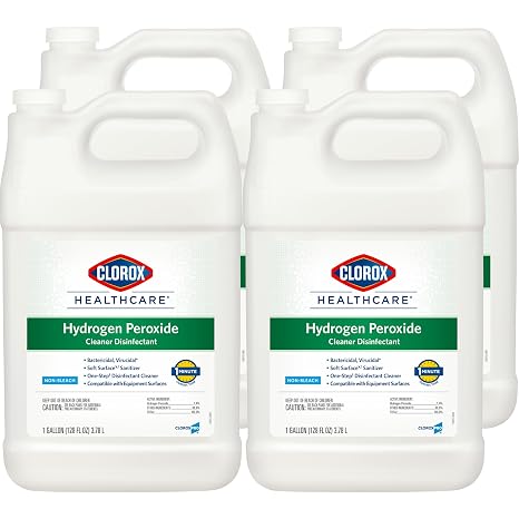 Clorox Healthcare Hydrogen Peroxide Cleaner Disinfectant Refill, Bleach Free, 128 Fluid Ounces, Pack of 4 (Package May Vary)