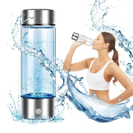 Hydrogen Water Bottle, 420ml Hydrogen Water Bottle Generator, 3 Minute Rapid Electrolysis, Portable Hydrogen Water Generator for Office, Daily Use, Travel and Gifts