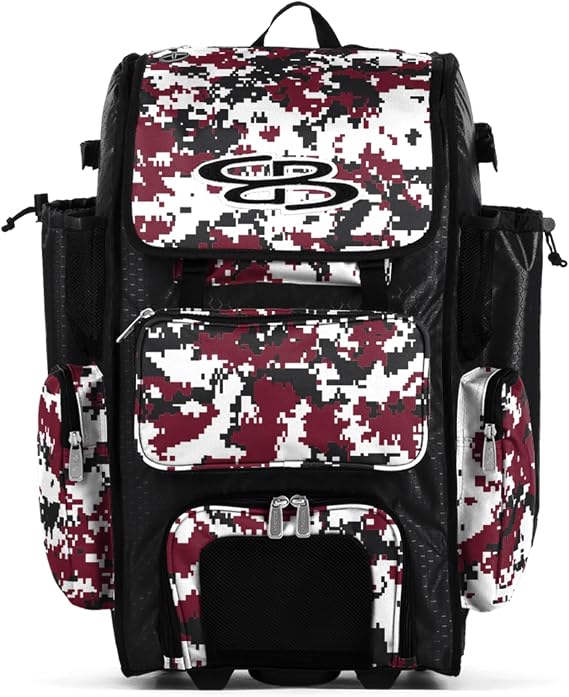 Boombah Superpack Hybrid Rolling Bat Bag Digital Camo - Multiple Colors - Wheeled & Backpack Version