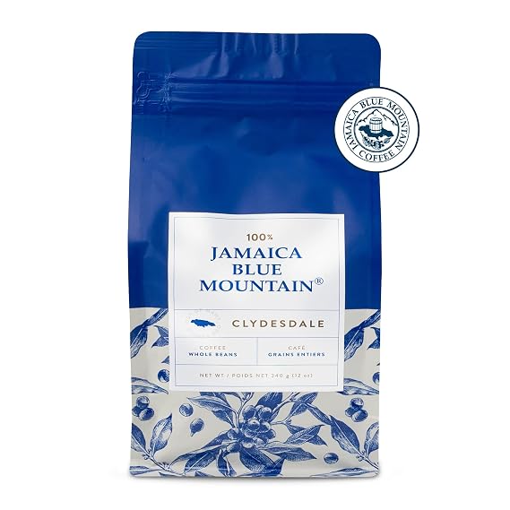 JA Coffee 100% Jamaica Blue Mountain Coffee, Medium Roast, Whole Beans - Premium Arabica, Bag of 340 grams (0.75 Pounds - 12 ounces)