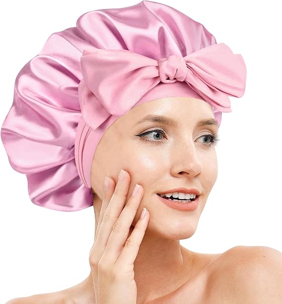 Silk Bonnet for Women,Adjustable Double Layer Sleep Cap