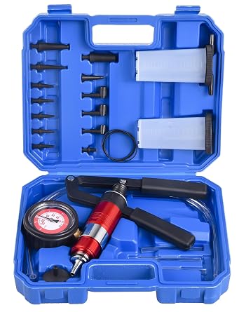 DHA 2 in 1 Hand Held Vacuum and Pessure Pump Tester Brake Fluid Bleeding Bleeder Kit One Man for Car Motorcycle