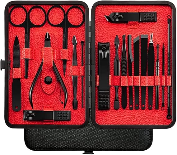 Orret Home 18 Piece Manicure Pedicure Set Personal Care Nail Clipper Set Professional Pedicure Hand And Foot Care Kit 18 Pieces Stainless Steel Wonderful Suit For Men And Women (18 Pieces)