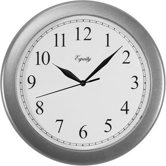 Equity 25206 10" Basics Silver Quartz Analog Wall Clock