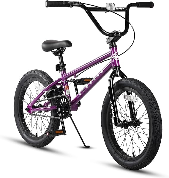 cubsala Crossea 18 20 Inch Kids Freestyle BMX Bike for 5-13 Years Old | High Tensile Steel Frame, Optional Pegs Rod Rotator, Single/Dual U-brakes, Suitable for Beginner Level Rider
