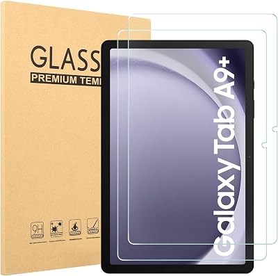 Caweet Screen Protector for Samsung Galaxy Tab A9  A9 Plus 11 Inch 2023 Released, 9H Hardness HD Tempered Glass Film Guard, 2 Pack