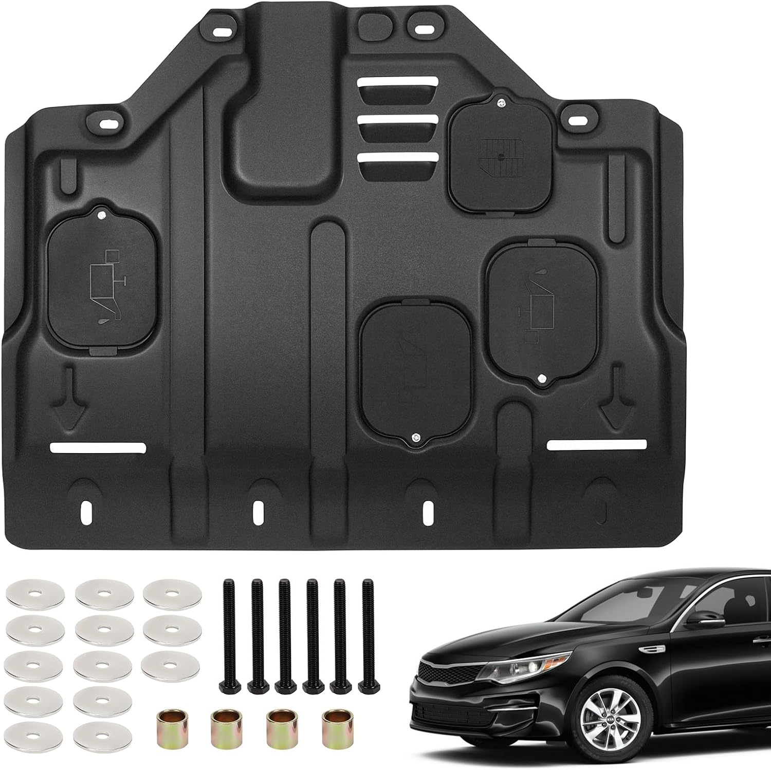 Front Engine Splash Shield Compatible with Kia Optima 2016 2017 2018 2019 2020, Under Car Splash Shield Lower Cover Board