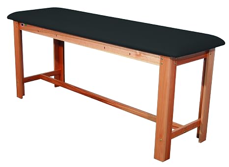 3B Scientific W15074B Black Hardwood Classic Exam Treatment Table with H-Brace, 74.8" Length, 24.4" Width, 33.1" Height