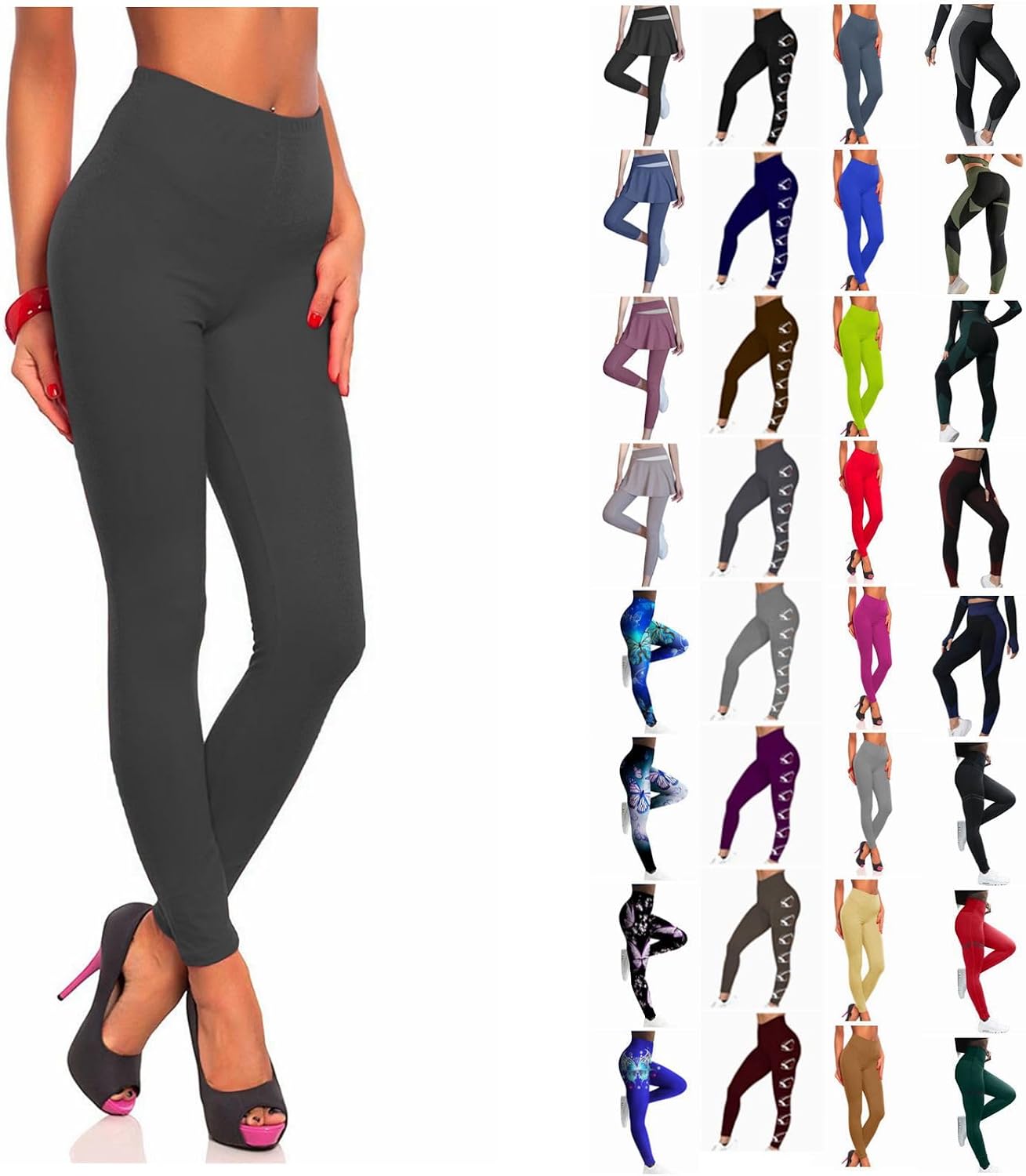 Womens Athletic Leggings High Waist Stretch Yoga Pants Compression Gym Tight Seamless Workout Fitness Legging Pant
