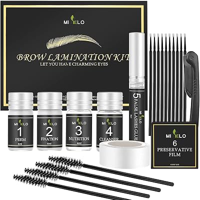 Brow Lamination Kit,JUANPHEA Professional Eyebrow Lamination Kit,Eyebrow Perming Kit,Eyebrow Lift Kit for Fuller and Messy Eyebrows,Suitable for Salon
