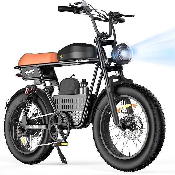 isinwheel R6 Pro Electric Bike for Adults,2000W Motor Electric Dirt Bike, 20+ MPH & 105 Miles,20" All Terrain Fat Tire Motorcycle,Smart APP, GPS Location (iOS Compatible) Full Suspension Moped E-Bike