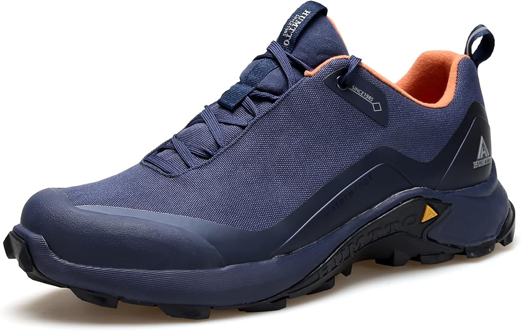 HUMTTO Men's All Terrain Waterproof Hiking Shoes Lightweight Breathable Trekking Anti-Slip Outdoor Trail Shoes, Navy Blue, 13