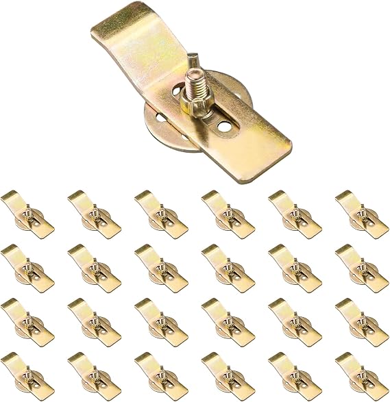 Undermount Sink Clips, 24 PCS Undermount Sink Brackets, Sink Mounting Kit Bracket, Installation Repair Hardware Clips Fastener Support for Kitchen or Bathroom Sinks (Gold)