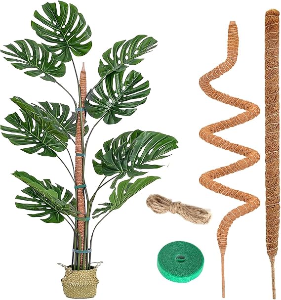Moss Pole for Monstera,2 Pack 25 In/48 In Plant Supports for Indoor Plants,Bendable Plant Stakes Moss Poles for Potted Indoor Climbing Plants (120cm+120cm)