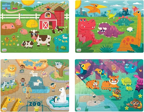 Chuckle & Roar 4 Pack, 12-24 Piece Tray Puzzles Ages 4+