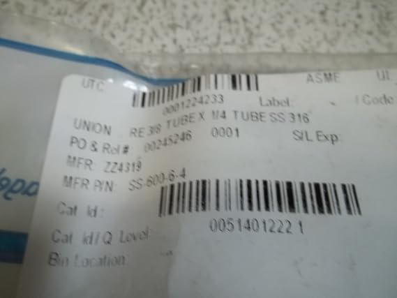 Swagelok Ss-600-6-4 3/8" X 1/4" Tube Od, Reducing Union, Stainless Steel, Tube Fitting