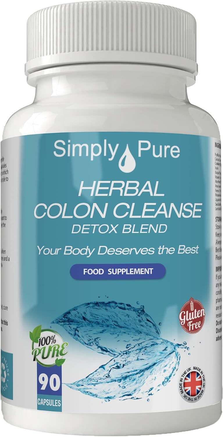 Colon Cleanse Herbal Detox | 90x Capsules with Liquorice Root, Cranberry Extract & Natural Probiotics | Gluten Free | GM Free | All Natural Ingredients
