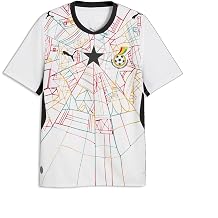 PUMA Mens Ghana Home Crew Neck Short Sleeve Replica Jersey Casual - White