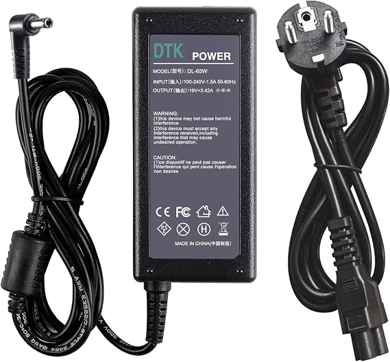DTK® Şarj cihazı 19V 3,42A 65W Notebook Laptop Şarj kablosu AC Toshiba Lenovo Medion fiş için: 【5,5 x 2,5mm】 Taşınabilir bilgisayar için şarj cihazı güç kaynağı pil güç kaynağı