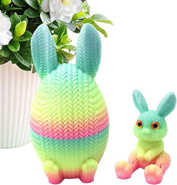 3D Printed Easter Eggs - Desk Decoration & Holiday Basket Stuffers, 3D Printed Easter Eggs for Kids Teens Collectors, Lightweight Easy-to-Place Decoration, Fun Festive Display Accessory, Bookcase