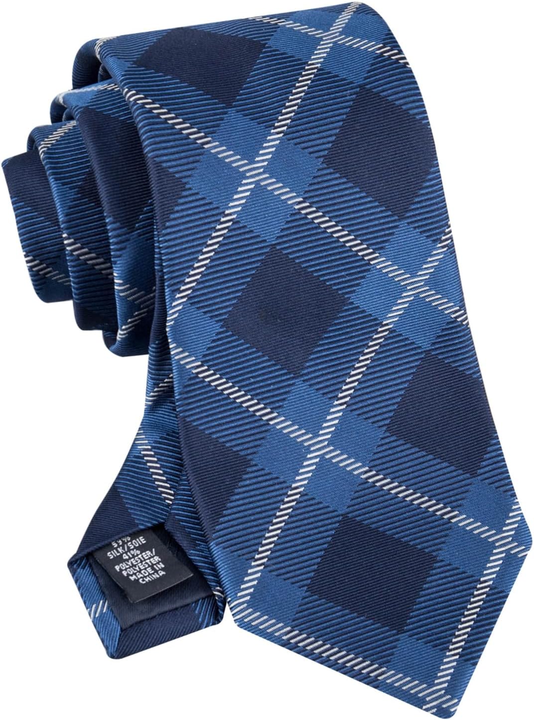 Tommy Hilfiger Men Regular fit Tie Necktie One Size Blue Plaid Windowpane