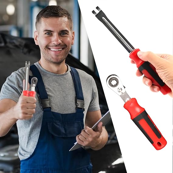 Automatic Slack Adjuster Release Tool Wrench Set,5/16" Slack Adjuster Tool Sets,Fork End Release Tool & Double Square Offset Reversible Wrench for Air Brake System Adjustment (2 Pack)