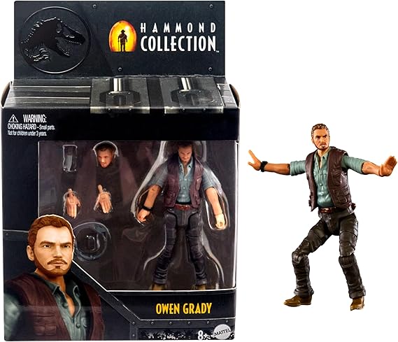 Mattel Jurassic World Hammond Collection Owen Grady Action Figure Authentic Articulated Premium Figure True to Scale 9cm Dinosaur Toy HTV60