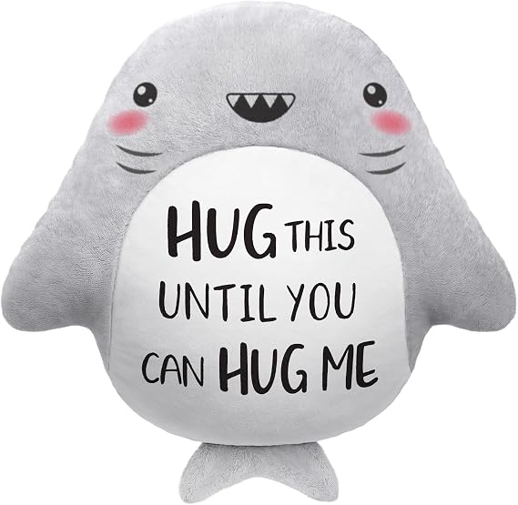 Anniversary/Birthday Gifts for Her/Him/Girlfriend/Boyfriend, Long Remote Distance Relationship Gifts- Novelty Cute Shark Pillow- I Love Miss You Gift for Her/Him, 1515