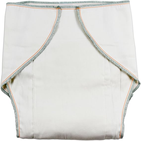 LeakMaster Adult Contoured Cloth Diaper with Nighttime Insert - X-Small Fits 20-24 inch Waists - 100% Cotton Gauze - 4x10x4 Layering with 10 Layered Optional use Insert for Maximum Absorbency.