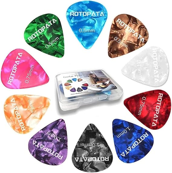 ROTOPATA 30 Pack Guitar Picks Variety Pack with Organizer Box