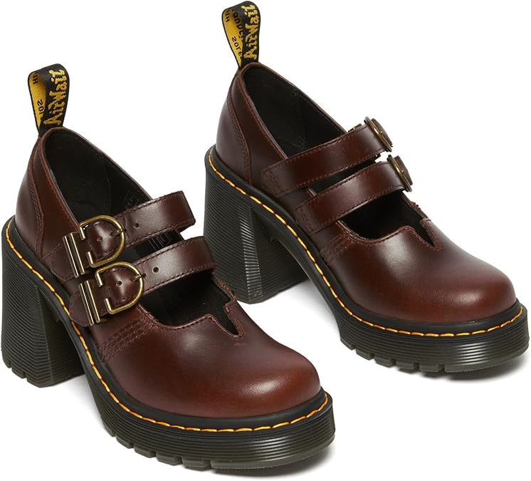 Dr. Martens Womens Eviee Mary Jane Leather Heeled Shoe
