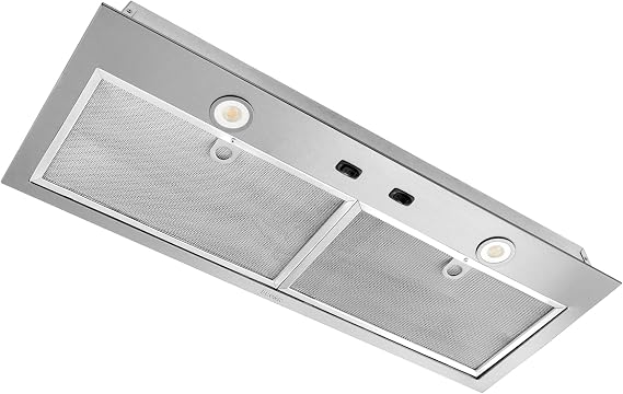 Broan Nu-Tone Broan-NuTone BBN1243SS Custom Built Insert with 2-Speed Exhaust Fan and Light, 300 Max Blower CFM, Stainless Steel, 24-Inch Range Hood Power Pack