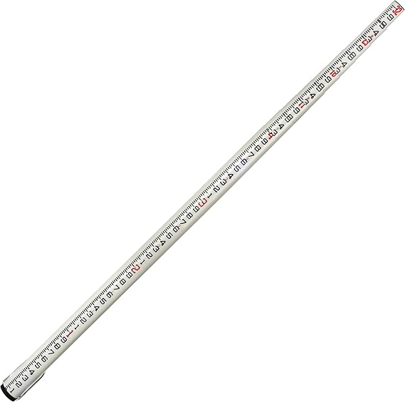 AdirPro 32-Foot Fiberglass Oval Leveling Rod with Foot Stabilizer - 10ths, 4 Section Telescopic with Carrying Case