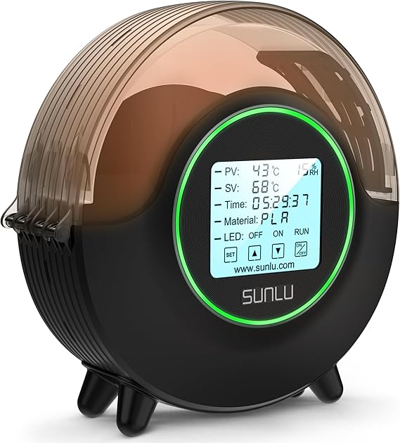 SUNLU S2 Filament Dryer, Black | Built-in Circulation Fan,70C Max Temperature,Dehydrator and Storage Box,For Nylon TPU PLA PETG ABS,1.75/2.85/3.00mm
