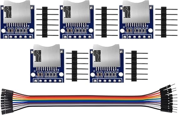 Mini SD Card Module, Micro SD Card Reader Adapter Board Support Mini SD Card with 10CM Male to Female Dupont Cable SPI SD Interface for Arduino Raspberry Pi