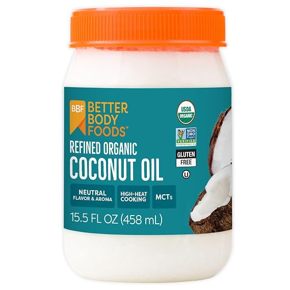 BetterBody Foods Refined Coconut Oil 15.5 Fl Oz, Organic, Non-GMO