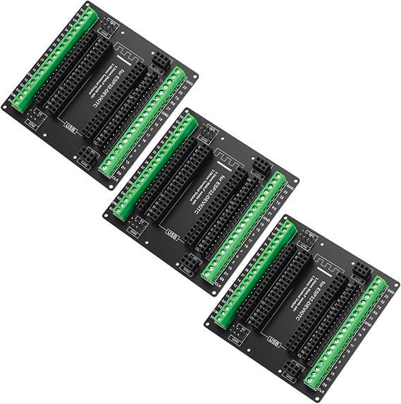 ESP32 Breakout Board Compatible with ESP-WROOM-32 ESP32-DevKitC 3pcs | ESP32 Expansion Board, 38Pins GPIO 1-to-3 Splitter 3.5mm Pitch, Supports 3 Output Types