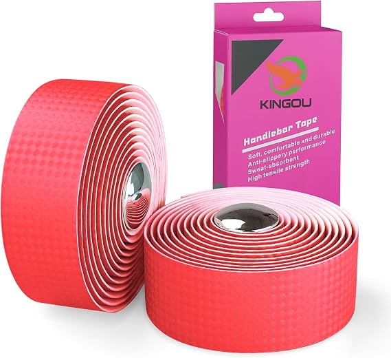 KINGOU Carbon Fiber PU Leather Road Bike Handlebar Tape Bar Tapes - 2PCS Per Set