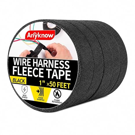 Wire Harness Tape Automotive Wiring Loom Cloth Tape 1x50(5 Rolls)