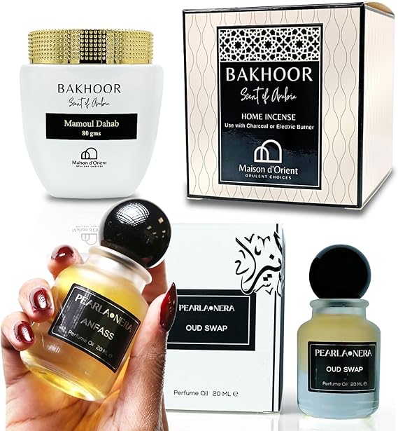 Perfumes for Women and Men: Luxurious Oud SWAP and Bakhoor Arabian Incense Duo Transform Your Home with Rich Arabian Scents