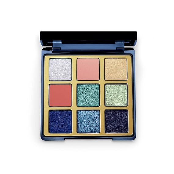 Eleman Beauty Highly Pigmented Eyeshadow Makeup Palette, Multi-color, Matte, Metallic, Shimmer, Vegan Formula, Creamy Soft Texture, Smooth Application Wet or Dry (Aqua)