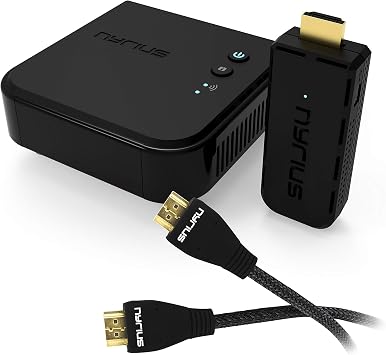 Nyrius Aries Pro+ Wireless HDMI Video Transmitter & Receiver to Stream 1080p Video up to 165ft from Laptop, PC, Cable Box, Game Console, DSLR Camera with Bonus HDMI Cable NPCS650