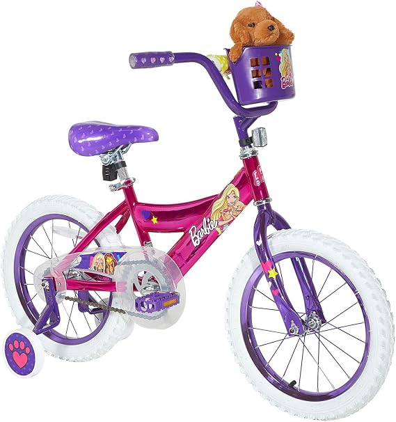 Dynacraft Barbie 12, 16, 18-inch Girls' Bike for Kids Ages 3-9 Years - Fun and Stylish Design, Sturdy and Durable, Perfect for Kids Learning to Ride, Easy to Assemble, Ideal for Young Riders