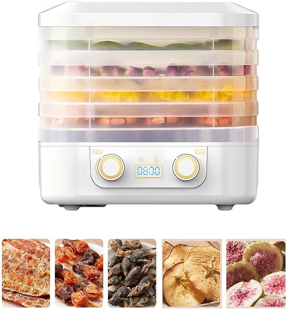 Food Freeze Dryer Machine for Home, Candy & Snacks, 5 Trays, Digital Timer & Temp Control, White, Rectangular