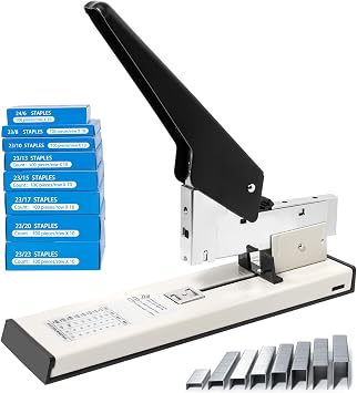 Heavy Duty Stapler with 8000 Staples,Manual Large Office Stapler for 2-240 Sheets,High Capacity Desk Top Stapling Machine with Adjustable Paper Guide