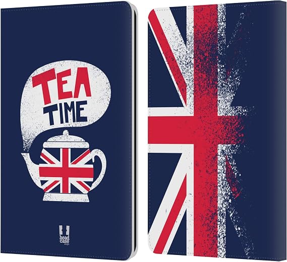 Head Case Designs Tea Time London Best Leather Wallet Case Compatible with Kindle Paperwhite 1/2 / 3